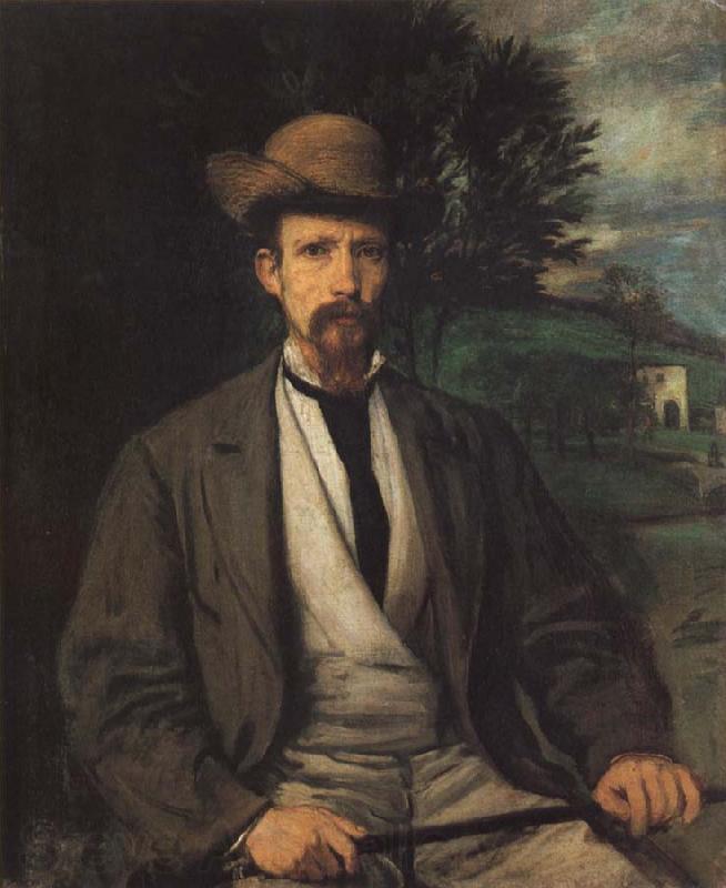 Hans von Maress Self-Portrait with Yellow Hat Spain oil painting art